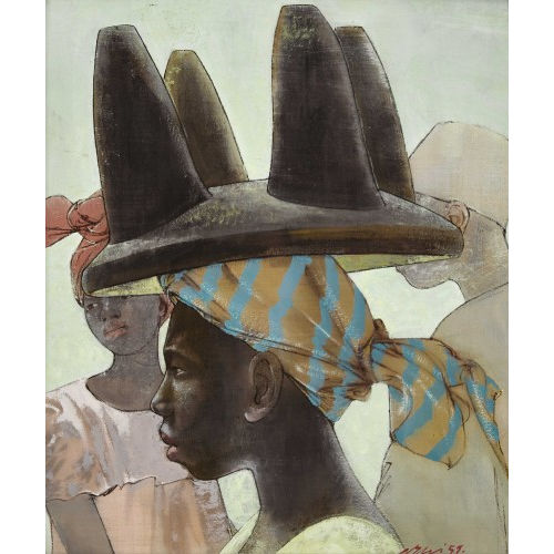 HANS ERNI : 'Frau aus Kissidugou mit Schemel' (DOBIASCHOFSKY AUKTIONEN AG)