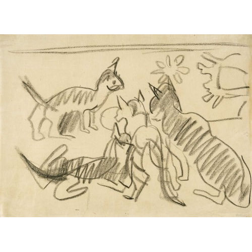 ERNST LUDWIG KIRCHNER : 'Katzenfamilie' (DOBIASCHOFSKY AUKTIONEN AG)
