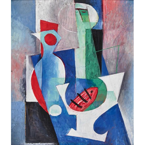 LEO LEUPPI : Komposition mit Figur und Vase (DOBIASCHOFSKY AUKTIONEN AG)