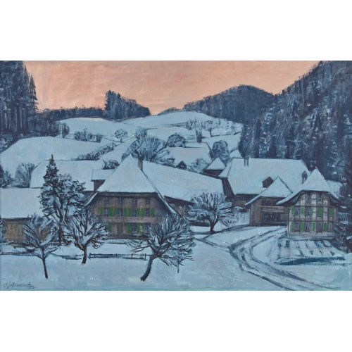 WERNER SCHMUTZ : Berner Dorflandschaft im Winter (DOBIASCHOFSKY AUKTIONEN AG)