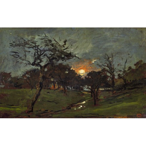 CHARLES FRAN�OIS DAUBIGNY : Landschaft bei untergehender Sonne (DOBIASCHOFSKY AUKTIONEN AG)
