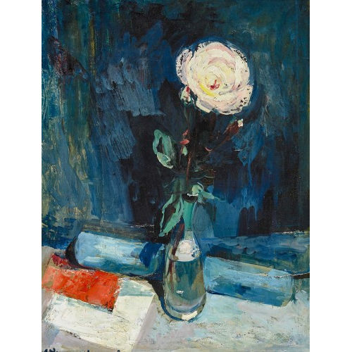 ALBERT NEUENSCHWANDER : Rose in Glasvase (DOBIASCHOFSKY AUKTIONEN AG)