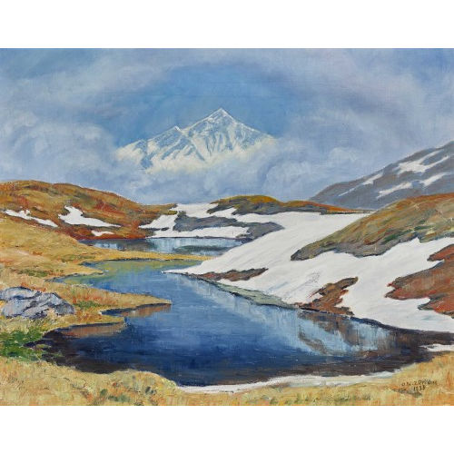 ULRICH WILHELM Z�RICHER : Bergsee mit Blick auf das Weisshorn (DOBIASCHOFSKY AUKTIONEN AG)