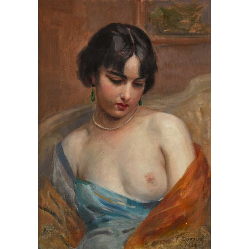 AUGUSTE FR�D�RIC DUFAUX : Portr�t einer jungen Frau mit entbl�sster Brust (DOBIASCHOFSKY AUKTIONEN AG)