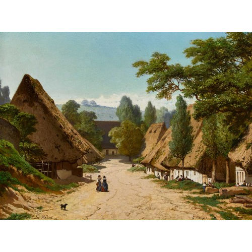 JULES H�BERT : 'Vue � Kerzers, pr�s Morat' (DOBIASCHOFSKY AUKTIONEN AG)