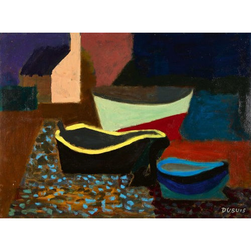FERNAND DUBUIS : Paysage aux bateaux (DOBIASCHOFSKY AUKTIONEN AG)