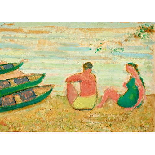 ALBERT SCHMIDT : Zwei Badende am Strand (DOBIASCHOFSKY AUKTIONEN AG)