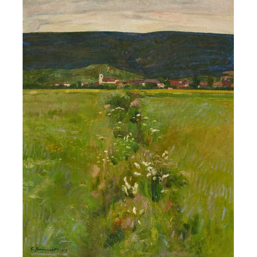 GUSTAVE JEANNERET : 'Le foss� fleuri (Cressier)' (DOBIASCHOFSKY AUKTIONEN AG)