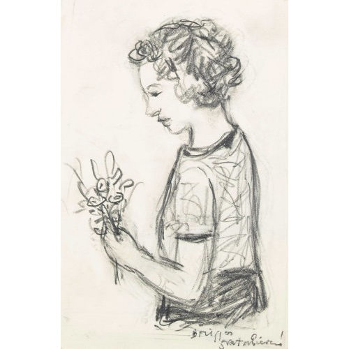ARNOLD BR�GGER : Frau mit Blumenstrauss (DOBIASCHOFSKY AUKTIONEN AG)