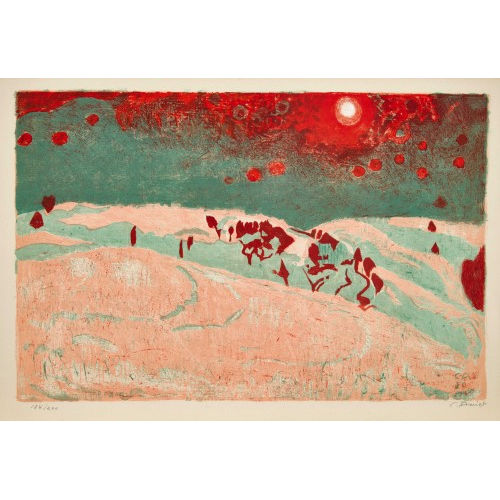 CUNO AMIET : 'Sonnenuntergang in Schneelandschaft' (DOBIASCHOFSKY AUKTIONEN AG)