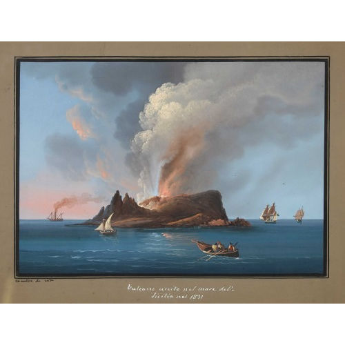 CAMILLO DE VITO : 'Vulcano uscito nel mare della Sicilia nel 1831' (DOBIASCHOFSKY AUKTIONEN AG)