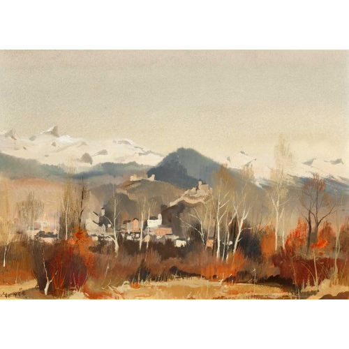 CHARLES MENGE : Sion en automne (DOBIASCHOFSKY AUKTIONEN AG)