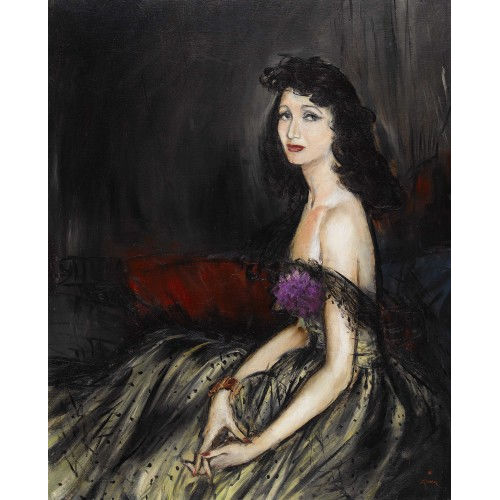 REN (EIGTL. ZAVAGLI GRUAU : Portrt einer eleganten Dame (DOBIASCHOFSKY AUKTIONEN AG)