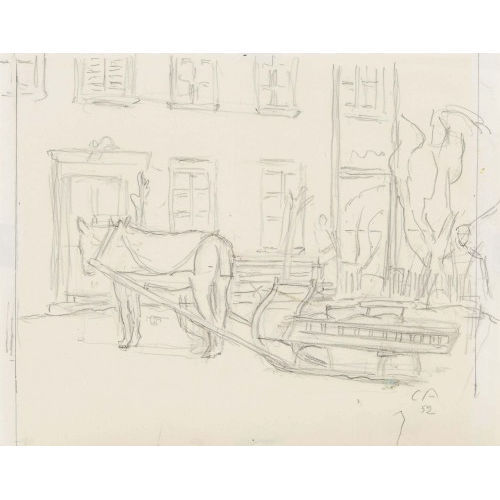 CUNO AMIET : Pferd mit Schlitten (DOBIASCHOFSKY AUKTIONEN AG)