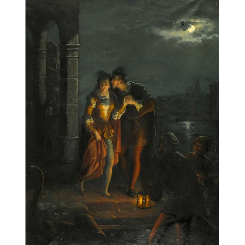 VINCENZO GIACOMELLI : Romantische Szene in Venedig mit Jessica und Lorenzo (DOBIASCHOFSKY AUKTIONEN AG)