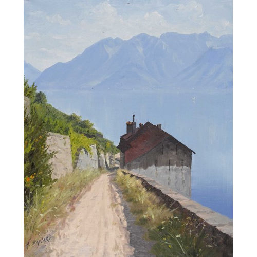 ALBERT DUPLAIN : Vue du Lavaux et du lac L�man (DOBIASCHOFSKY AUKTIONEN AG)