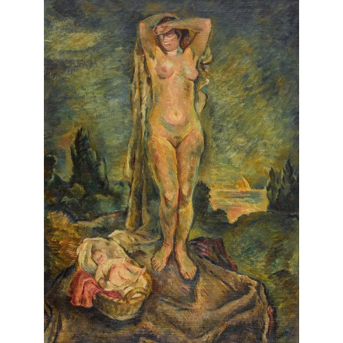 RUDOLF URECH : Weiblicher Akt mit Kind in Landschaft (DOBIASCHOFSKY AUKTIONEN AG)