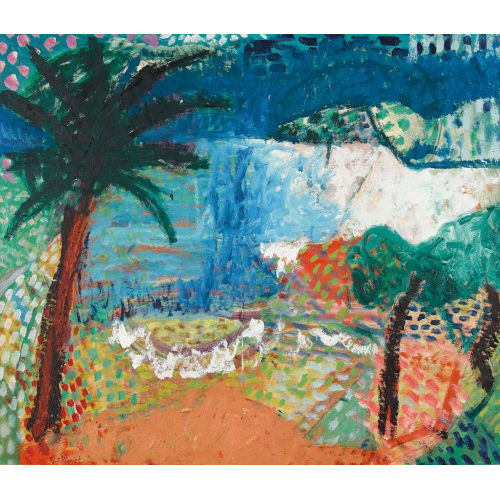 JEAN-LOUIS PIGUET : Landschaft mit Palme (DOBIASCHOFSKY AUKTIONEN AG)