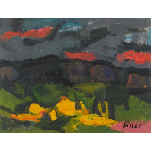 GERNOT KISSEL : 'Landschaft mit roten Wolken' (DOBIASCHOFSKY AUKTIONEN AG)