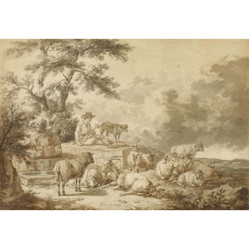SAVERIO DALLA ROSA : Landschaft mit rastendem Hirten (DOBIASCHOFSKY AUKTIONEN AG)