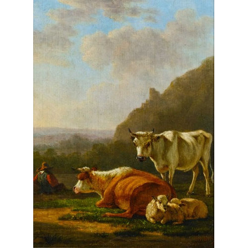 JACOB VAN STRIJ : Hirte mit K�hen und Schafen (DOBIASCHOFSKY AUKTIONEN AG)