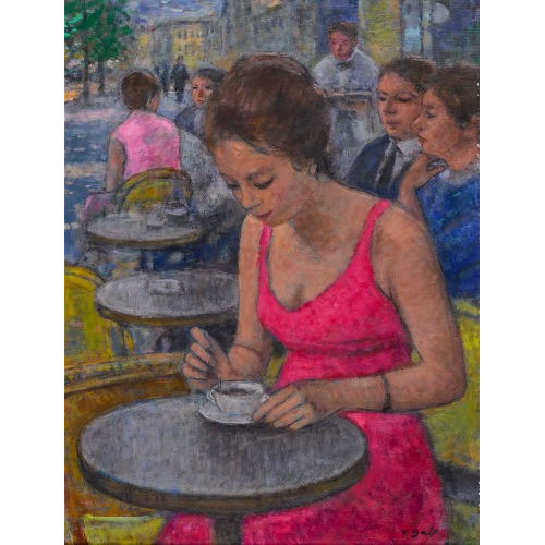 FRANOIS GALL : 'Marie-Lize  la terrasse de la Coupole  Montparnasse' (DOBIASCHOFSKY AUKTIONEN AG)
