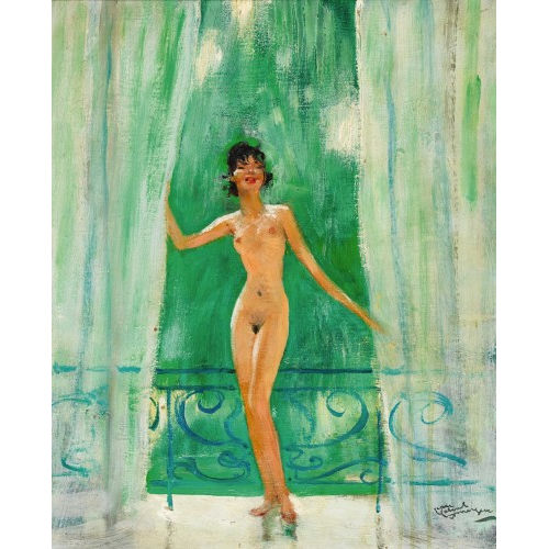 JEAN-GABRIEL DOMERGUE : 'La porte du jardin' (DOBIASCHOFSKY AUKTIONEN AG)