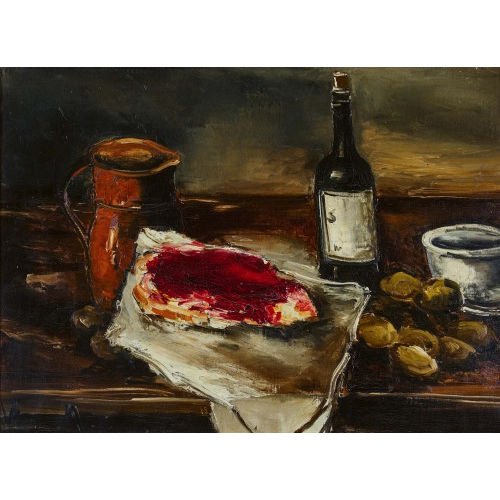 MAURICE DE VLAMINCK : 'Nature morte � la bouteille de vin' (DOBIASCHOFSKY AUKTIONEN AG)