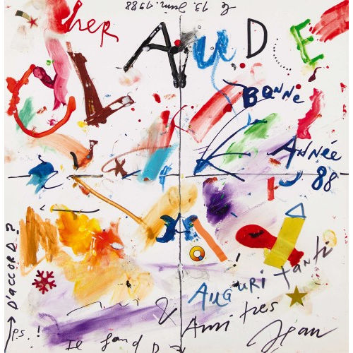 JEAN TINGUELY : 'Bonne Ann�e 88 cher Claude...' (DOBIASCHOFSKY AUKTIONEN AG)