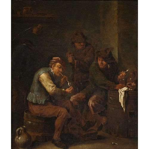 DAVID II TENIERS : Schenkeninterieur mit rauchenden Bauern (DOBIASCHOFSKY AUKTIONEN AG)