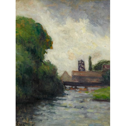 MAXIMILIEN LUCE : 'Usine au Bord de la Rivi�re (�tude)' (DOBIASCHOFSKY AUKTIONEN AG)