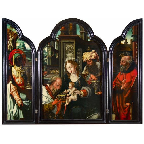 PIETER I COECKE VAN AELST : Anbetung der Knige. Triptychon (DOBIASCHOFSKY AUKTIONEN AG)