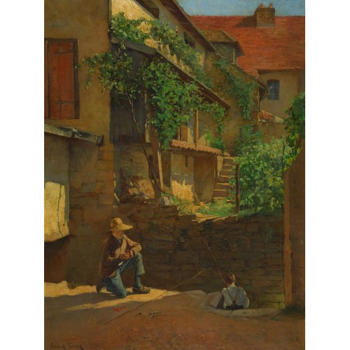 EDMOND PICARD : Die zwei jugendlichen Angler (DOBIASCHOFSKY AUKTIONEN AG)