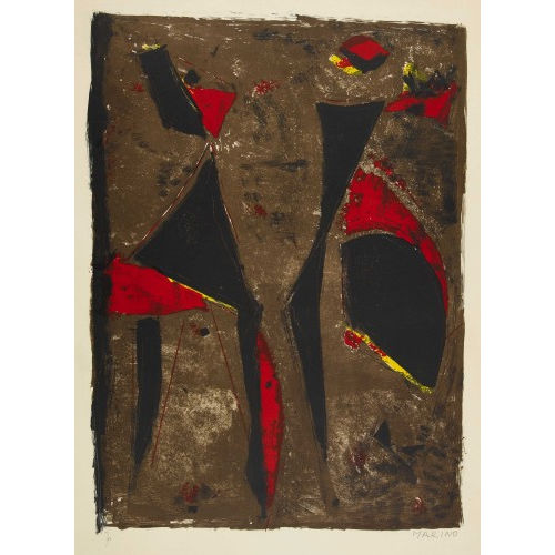 MARINO MARINI : 'Cavalier noir et rouge sur fond brun' (DOBIASCHOFSKY AUKTIONEN AG)