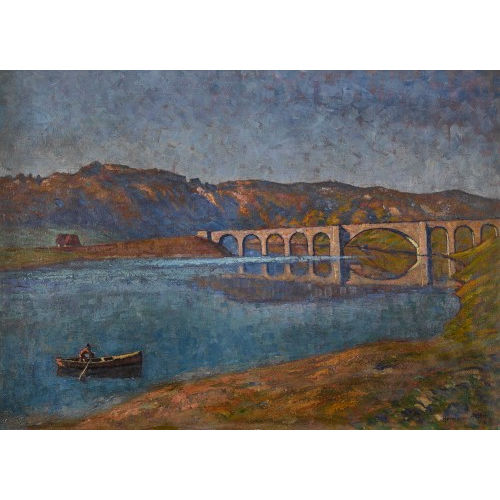 HERMANN HODLER : Flusslandschaft mit Br�cke (DOBIASCHOFSKY AUKTIONEN AG)