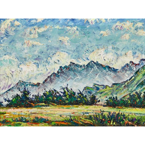 LOUIS D�RR : Landschaft mit Wiese und Bergkette (DOBIASCHOFSKY AUKTIONEN AG)