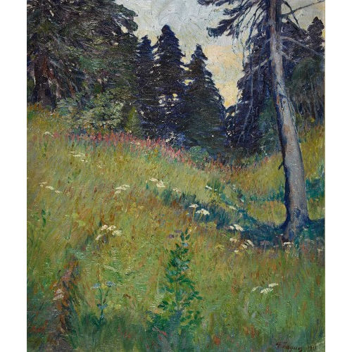 FRAN�OIS LOUIS JAQUES : Wiese am Waldrand (DOBIASCHOFSKY AUKTIONEN AG)
