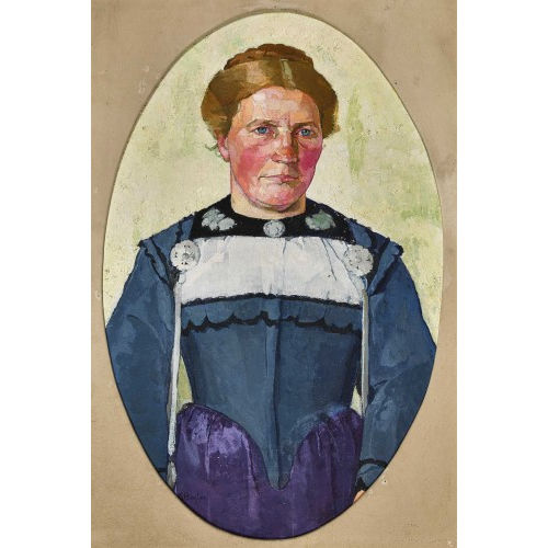 KLARA CCILE BORTER : Bildnis einer Bernerin in blauer Tracht (DOBIASCHOFSKY AUKTIONEN AG)