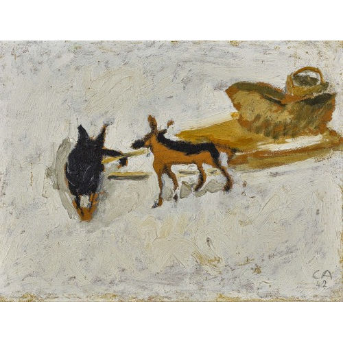 CUNO AMIET : Brotschlitten auf der Oschwand im Winter (DOBIASCHOFSKY AUKTIONEN AG)