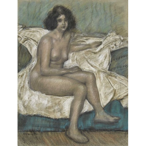 TH�OPHILE-ALEXANDRE STEINLEN : Sitzender Frauenakt (DOBIASCHOFSKY AUKTIONEN AG)