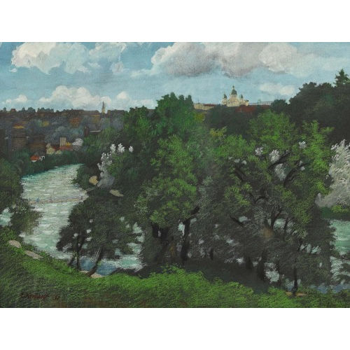 ERNST KREIDOLF : 'An der Aare bei Bern' (DOBIASCHOFSKY AUKTIONEN AG)