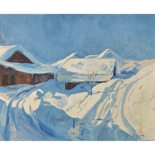 ERNST GUBLER : Sonnige Winterlandschaft in den Bergen (DOBIASCHOFSKY AUKTIONEN AG)