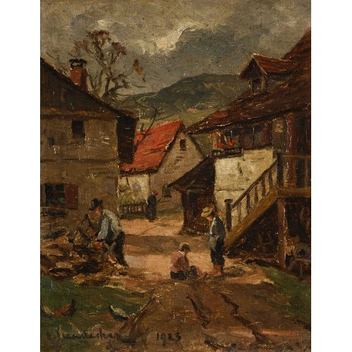 VITUS STAUDACHER : Sommerliche Dorfpartie (DOBIASCHOFSKY AUKTIONEN AG)