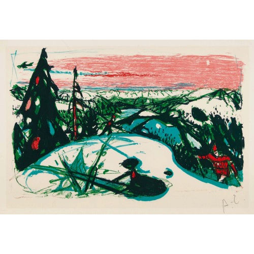 ALOIS CARIGIET : Winterlandschaft mit B�umen (DOBIASCHOFSKY AUKTIONEN AG)