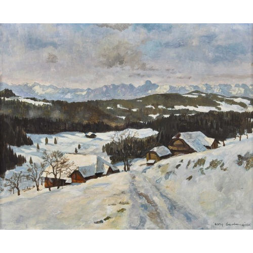 HANS GARTMEIER : 'Winter im Emmental mit Stockhornkette' (DOBIASCHOFSKY AUKTIONEN AG)