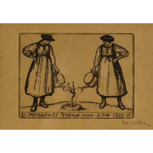 �DOUARD VALLET : 'Meilleurs voeux pour l'an 1915' (DOBIASCHOFSKY AUKTIONEN AG)