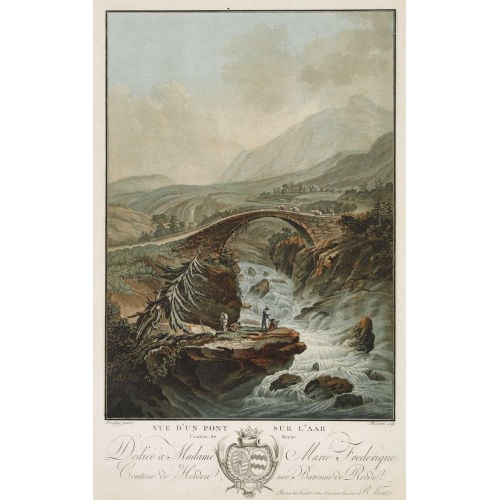 CASPAR WOLF : 'Vue d'un pont sur l'Aar. Canton de Berne' (DOBIASCHOFSKY AUKTIONEN AG)