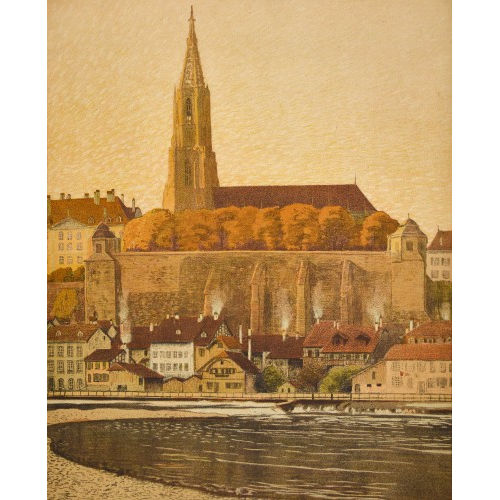 PLINIO COLOMBI : Das Berner M�nster mit Aare (DOBIASCHOFSKY AUKTIONEN AG)