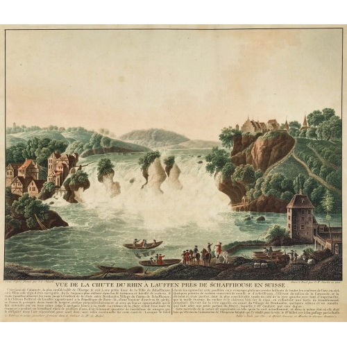JOHANN JAKOB SCHALCH : 'Vue de la chute du Rhin � Lauffen pr�s de Schaffhouse.. (DOBIASCHOFSKY AUKTIONEN AG)