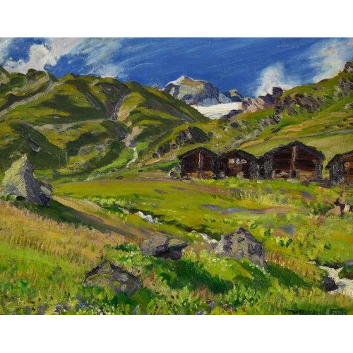 WALDEMAR THEOPHIL FINK : 'Sommernachmittag auf der Alp' (DOBIASCHOFSKY AUKTIONEN AG)